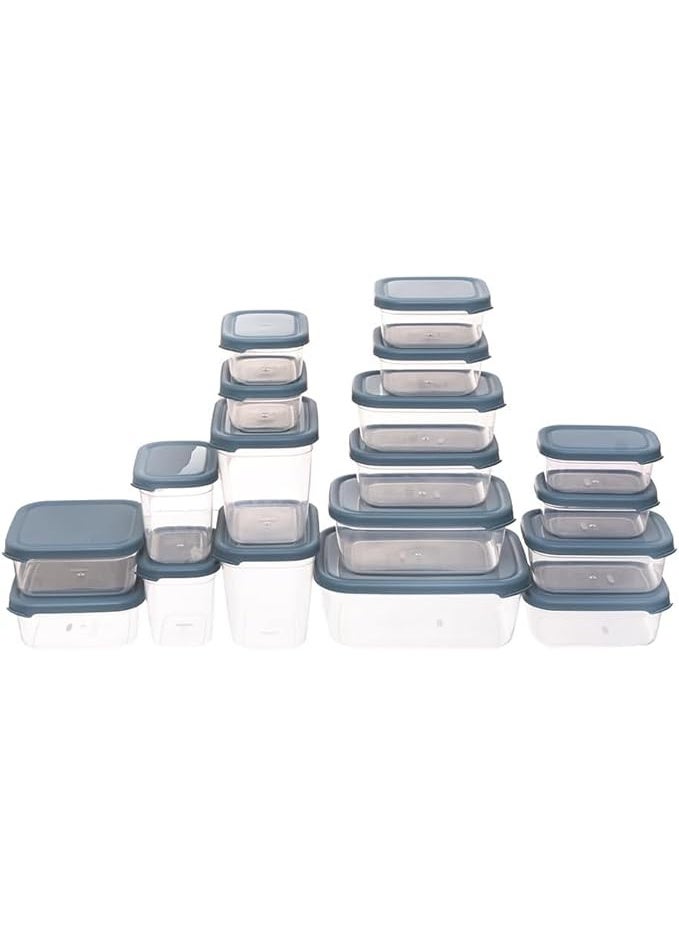accsa Exa Plastic Food Storage Container Set, 18 Pieces, Various Sizes, Ideal for Use Anywhere - Image 2